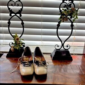 Classic Women's Black and White Oxford Shoes